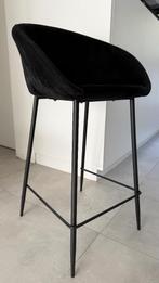 4 barkrukken velvet zwart, 4 krukken, Ophalen, Gebruikt, Metaal