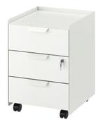 LADEBLOK op wielen - 3 lades - wit, Ophalen, Zo goed als nieuw, Bureau