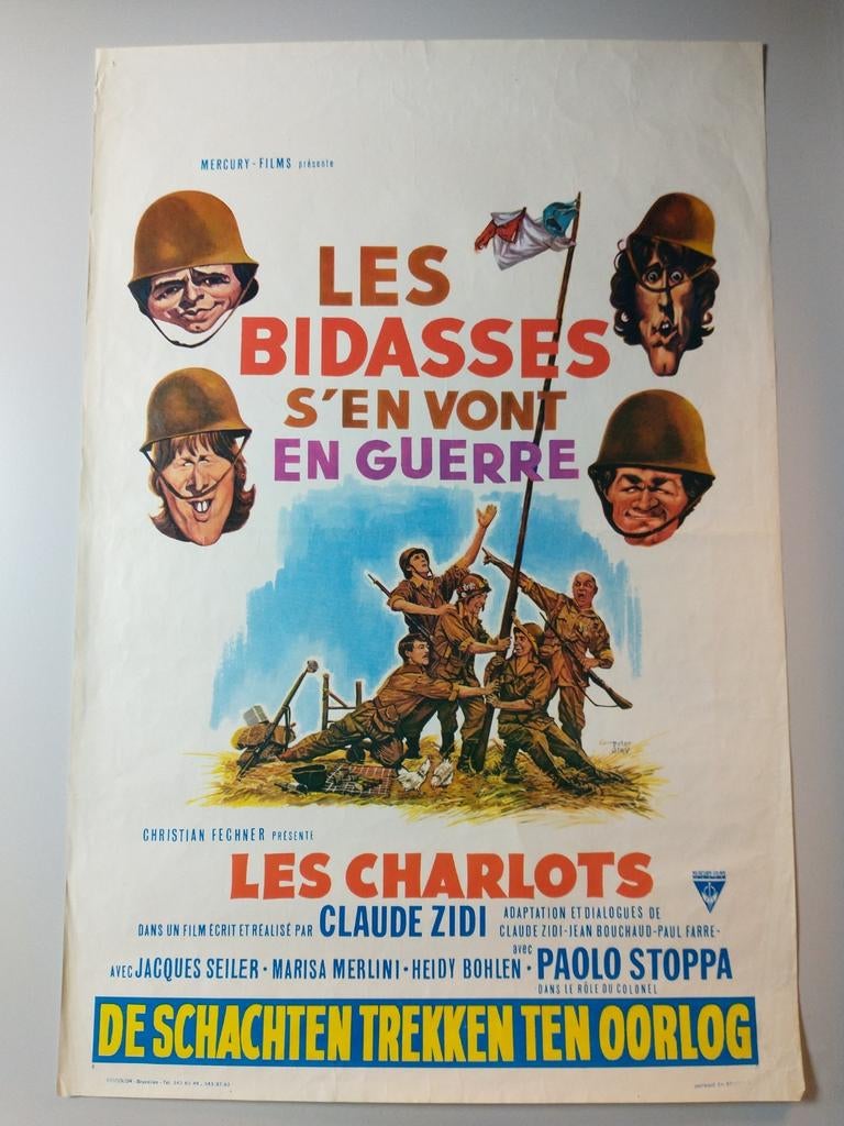 Claude Zidi - Les charlots Belgische affiche, Verzamelen, Posters, Gebruikt, Ophalen of Verzenden