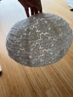 Originele stoffen lampenkap met bloemenmotief, Comme neuf, Blanc, Ovale, 25 à 50 cm