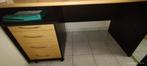 Bureau met 4 laden beige en zwart, Huis en Inrichting, Ophalen, Gebruikt, Bureau