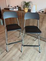 2 Inklapbare barkrukken stoelen zwart Ikea, Huis en Inrichting, Barkrukken, Ophalen, Zo goed als nieuw
