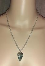 Ketting edelsteen hanger mosagaat punt, Handtassen en Accessoires, Kettingen, Verzenden, Nieuw, Steen of Mineraal, Met edelsteen