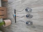 2 hanglampen. Zwart metaal., Ophalen, Metaal