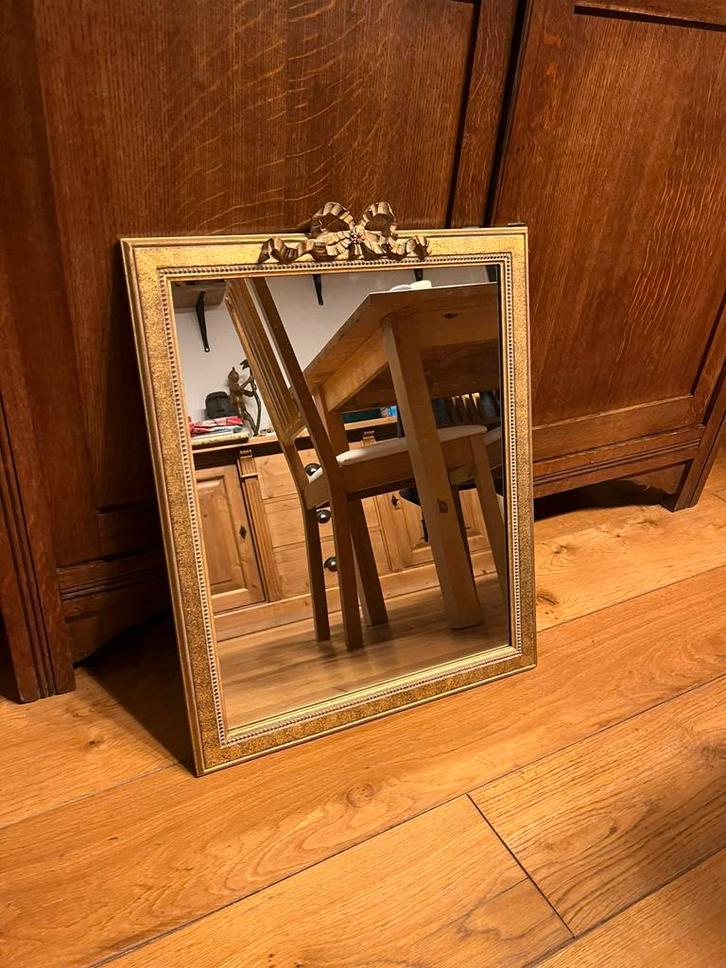 Miroir cadre en bois doré, Antiek en Kunst, Antiek | Spiegels, Minder dan 50 cm, Minder dan 100 cm, Rechthoekig, Ophalen