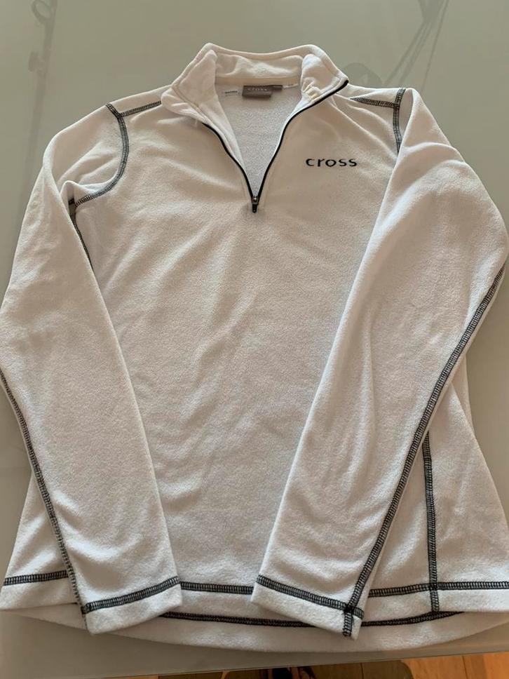 Fleece wit mer zwarte boord in maat medium van merk Cross, Kleding | Dames, Sportkleding, Zo goed als nieuw, Wit, Ophalen of Verzenden