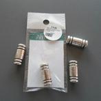 Set van 4 magneetsluitingen zilvergepatineerd rond leer, Hobby en Vrije tijd, Nieuw, Overige typen, Ophalen of Verzenden