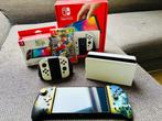 Nintendo switch OLED + Zelda split pad & Mario odyssey, Games en Spelcomputers, Met games, Met 2 controllers, Zo goed als nieuw