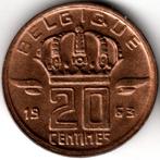 België : 20 Centimes 1963 Frans Morin 733 Ref 14945, Postzegels en Munten, Munten | België, Ophalen of Verzenden, Brons, Losse munt
