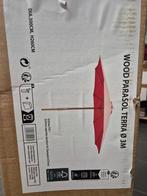 ﻿Nieuwe houten Casa parasol Ø3m, rood, ongeopend – FSC﻿, Tuin en Terras, Parasols, Ophalen, Nieuw, 3 tot 4 meter, Stokparasol