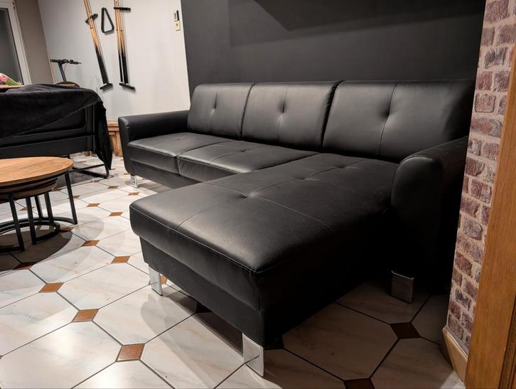 Canapé simili-cuir avec méridienne réversible !!Comme neuf!!, Huis en Inrichting, Zetels | Zetels en Chaises Longues, Leer, Ophalen