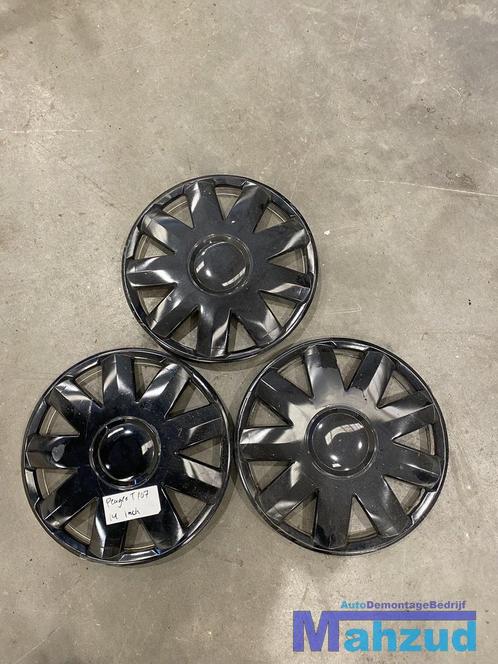 PEUGEOT 107 Wieldoppen wielkappen 14 inch zwart, Auto diversen, Wieldoppen, Gebruikt, Ophalen of Verzenden