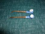 2 x vintage porselein en filigraan metalen pijpen, Ophalen of Verzenden, (Water)pijp