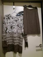 Deux pieces, met wol, rok & trui, zgan, 38/40, Kleding | Dames, Maat 38/40 (M), Bruin, Ophalen of Verzenden, Zo goed als nieuw