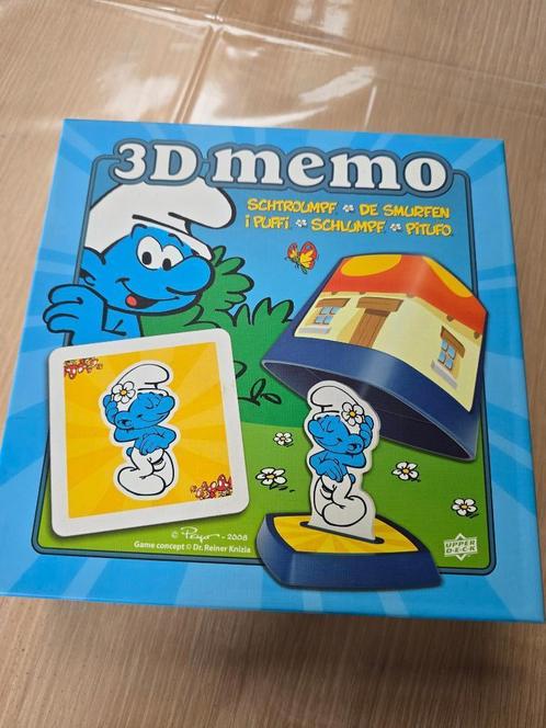 3D Memo De Smurfen - Gezelschapsspel, Hobby en Vrije tijd, Gezelschapsspellen | Overige, Zo goed als nieuw, Een of twee spelers