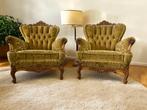 set van 2 vintage barok fauteuils / éénzitten/ clubzetels, Ophalen of Verzenden