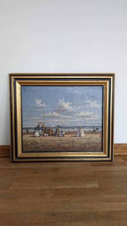 Peinture de Francis Cristaux - Dames à la plage, Antiquités & Art, Art | Peinture | Classique, Enlèvement