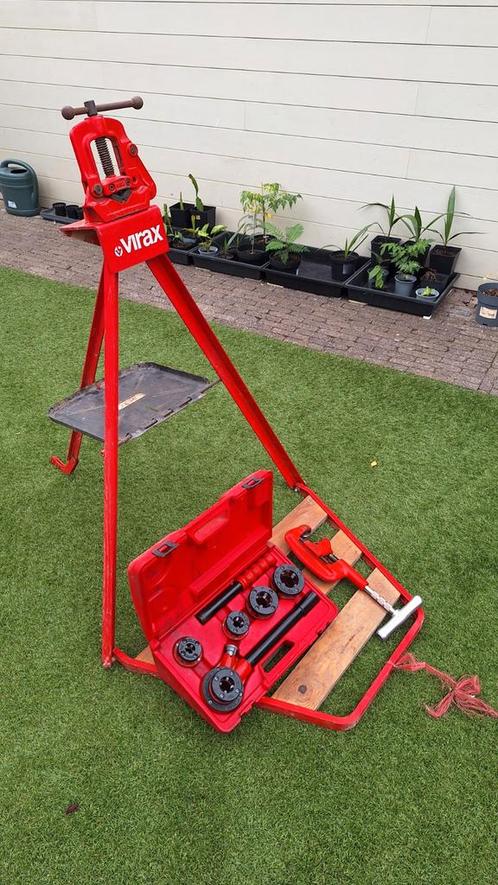 Schroefklem / werkbank / buizensnijder / draadsnijset Virax, Doe-het-zelf en Bouw, Gereedschap | Handgereedschap, Ophalen of Verzenden