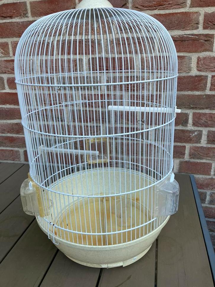 WITTE GROTE RONDE VOGELKOOI NU 30 EURO, Dieren en Toebehoren, Vogels | Hokken en Kooien, Zo goed als nieuw, Vogelkooi, Overige materialen
