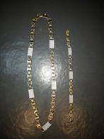 18karaat goud halsketting en armband, Ophalen, Geel, Zo goed als nieuw, Met edelsteen