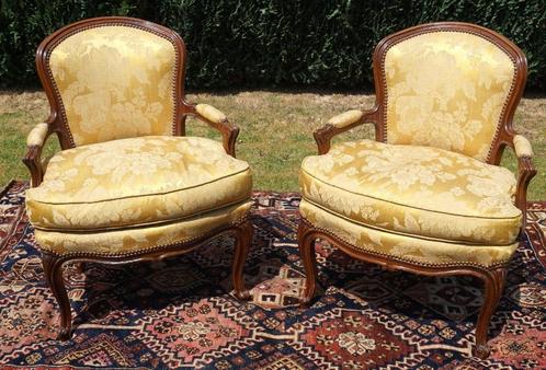 Paar Louis XV-fauteuils uit de 18e eeuw, Antiek en Kunst, Antiek | Meubels | Stoelen en Sofa's, Ophalen