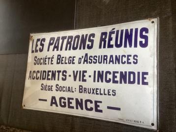 Belle assiette en émail - Les Patrons Reunis Societe Belge -, Enlèvement ou Envoi