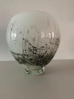 Handgeblazen vaas marmerlook, Wit, Ophalen of Verzenden, Minder dan 50 cm, Glas
