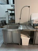 Wasbak met douche, Zakelijke goederen, Horeca | Keukenapparatuur, Ophalen, Gebruikt, Inox Meubilair