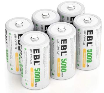 EBL Herlaadbare type C Batterij 5000mAh met opbergbox, per 4