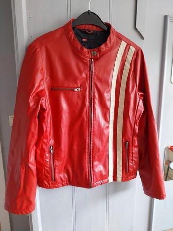 Veste en skaï rouge taille M