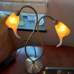 Ancienne lampe tulipes en pâte de verre avec bouton intensit, Ophalen of Verzenden, Zo goed als nieuw, Glas