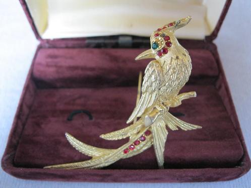 Prachtige broche met paradijsvogel, Verzamelen, Swarovski, Sieraad of Horloge, Ophalen