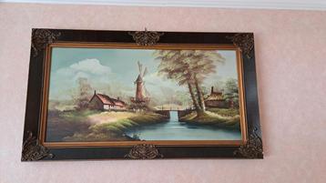 Vintage schilderij in unieke kader beschikbaar voor biedingen