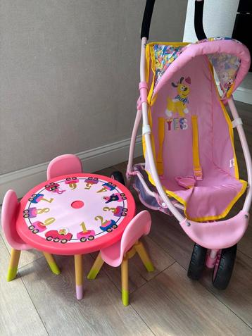 Babyborn: buggy + tafeltje met stoelen beschikbaar voor biedingen
