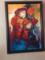 MODERN SCHILDERIJ  110 X 80 cm GETEKEND - MOOIE KLEUREN, Ophalen