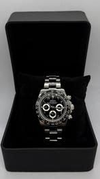 Seiko Mod Daytona zwarte Arabische wijzerplaat, Handtassen en Accessoires, Horloges | Heren, Staal, Polshorloge, Nieuw, Ophalen of Verzenden