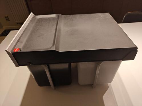 Hailo Dubbele 18L vuilemmer. Inbouw, Huis en Inrichting, Woonaccessoires | Prullenbakken, Zo goed als nieuw, Ophalen