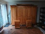 Kleerkast, bed en nachtkastjes in massief grenenhout., Huis en Inrichting, Slaapkamer | Complete slaapkamers, Ophalen, Gebruikt