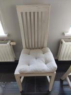 7 houten stoelen met afneembare kussens, Huis en Inrichting, Stoelen, Gebruikt, Ophalen