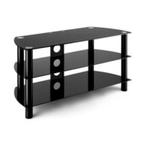 Meuble tv 3etageres en verre trempé flat noir, Ophalen, Nieuw, 50 tot 100 cm, Glas