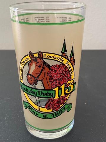Vintage drinkglas van de paardenrace KENTUCKY DERBY uit 1987 beschikbaar voor biedingen