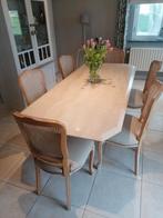 travertin eettafel met 6 stoelen, Huis en Inrichting, Complete eetkamers, Gebruikt, Ophalen