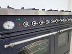 🍀 Poêle Boretti de luxe 100 cm anthracite + acier inoxydabl, Comme neuf, 5 zones de cuisson ou plus, 85 à 90 cm, Plaque chauffante