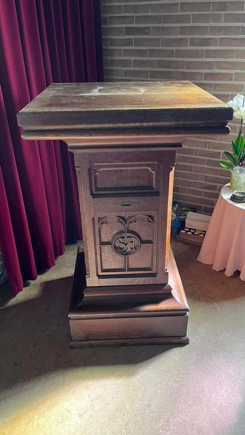Authentieke Houten Sokkel Religieus Ornament, Verzamelen, Religie, Gebruikt, Christendom | Katholiek, Overige typen, Ophalen