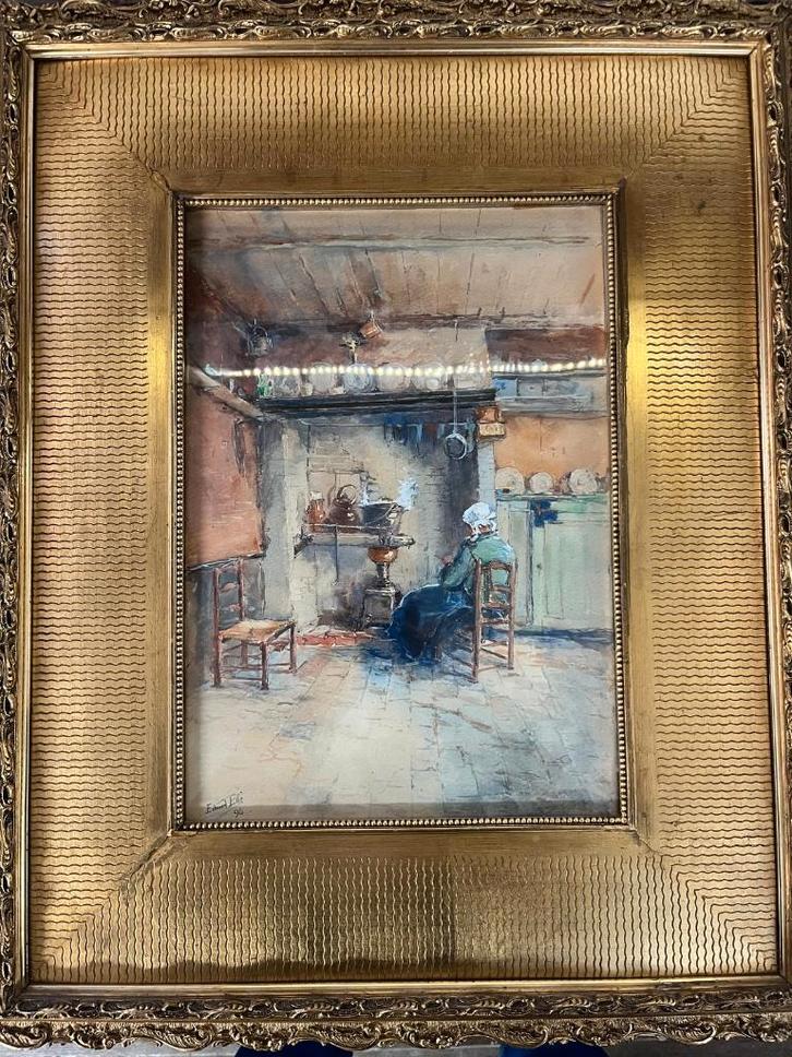 Tafel Edouard Elle (96), Antiek en Kunst, Kunst | Schilderijen | Klassiek, Ophalen