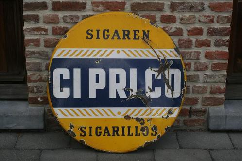 emaille bord sigaren ciprico (jaren 50), Verzamelen, Merken en Reclamevoorwerpen, Gebruikt, Reclamebord, Ophalen of Verzenden