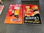 2 x Heineken Bier oud reclamebord, Ophalen of Verzenden, Gebruikt, Reclamebord, Plaat of Schild, Heineken