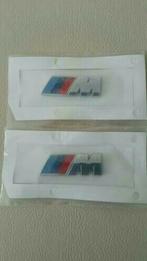 2x Bmw M power spatbord zijlogos>zwart/zilver 45 mm x 15 mm, Ophalen of Verzenden