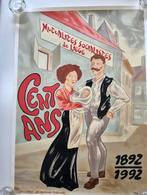 AFFICHE ORIGINALE 1992 « 100ans mutuelle Liégeoise Sosialis, Zo goed als nieuw, Rechthoekig Staand, Overige onderwerpen