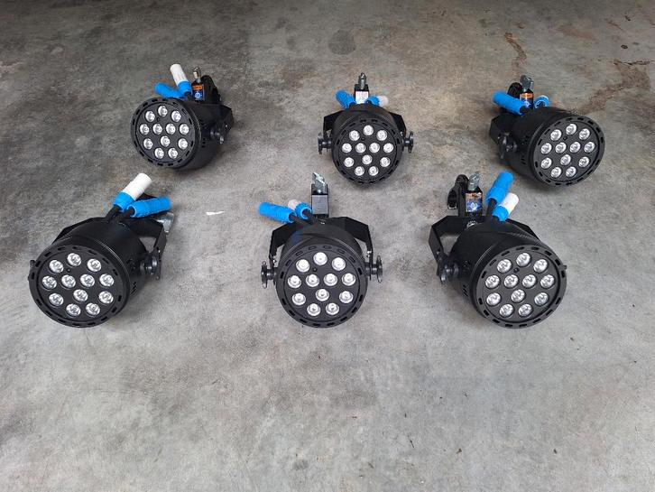 led spots te koop 12x1W QCL RGB WW 15, Muziek en Instrumenten, Licht en Laser, Zo goed als nieuw, Licht, Kleur, Stroboscoopeffect